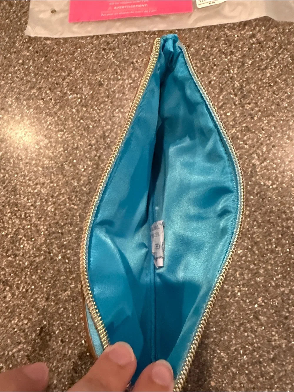 Lilly Pulitzer Blue & Teal Floral Pencil Case with Cork Trim